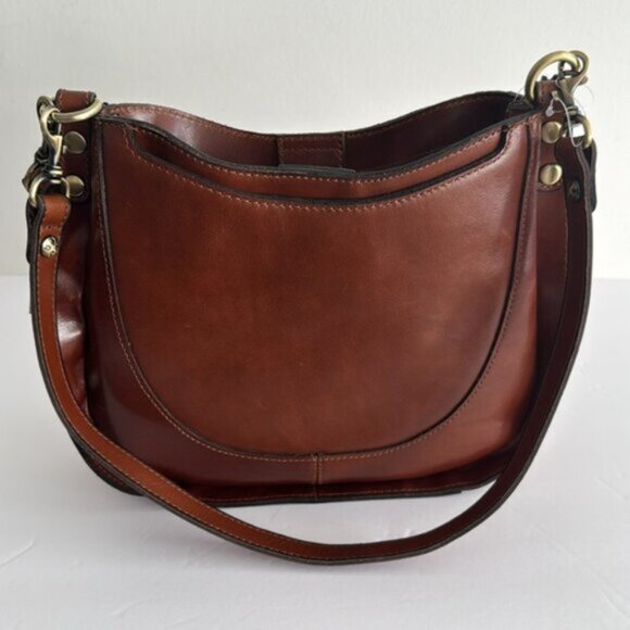 Patricia Nash Caletta Hobo Crossbody Handag Distessed VTG Leather Cognac - Picture 12 of 16